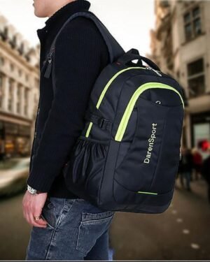 Students Backpack with Tablet Pocket, Nylon, Black, 45cm