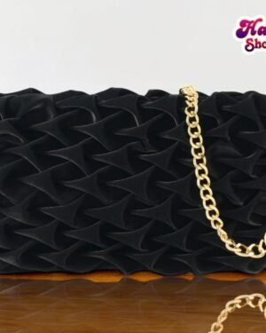 Stylish Women's Textured Black Crossbody Bag