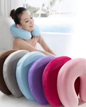 Travel Neck Pillow Portable Lightweight Comfortable Brown
