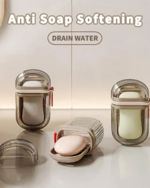 Travel Soap Holder with Drain Water ABS Plastic Multicolor