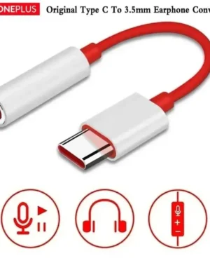 Type C to 3.5mm Earphone Converter White Red ABS