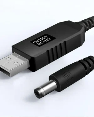 USB to DC 12V Converter Cable Black