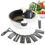 Vegetable Cutter With Drain Basket Plastic Kitchen Essential