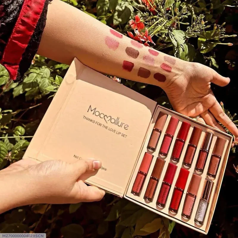 Velvet Glossy Lip Gloss 12 Pcs Radiant Collection