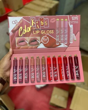 Vibrant Multicolor Lip Gloss Set 12 Pcs Bold Coverage