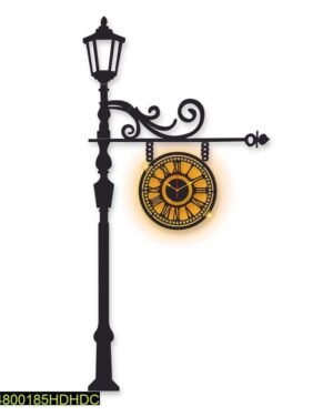 Wall Clock With Light 48x12 Laminated Modern Design