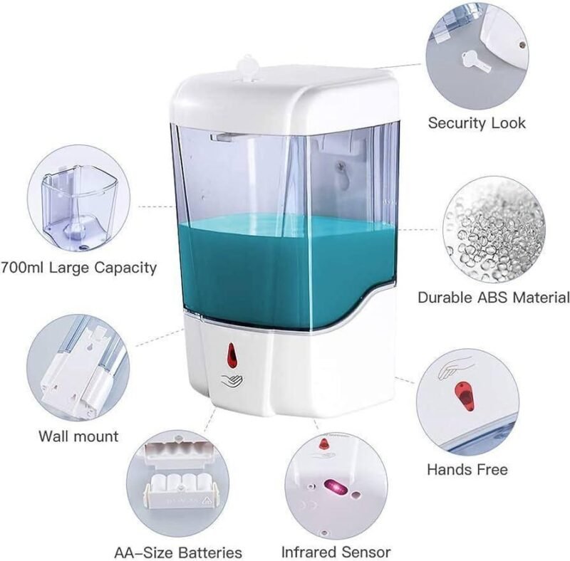 Wall Mounted Hands-Free Soap Dispenser 700ml ABS