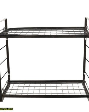 Wall Mounted Iron Storage Rack Black