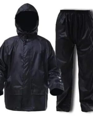 Waterproof Unisex Raincoat Suit Black Standard