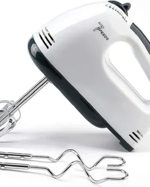 White 7-Speed Electric Hand Mixer with Attachments