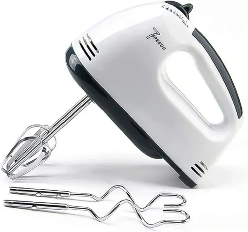 White 7-Speed Electric Hand Mixer with Attachments White 7-Speed Electric Hand Mixer with Attachments