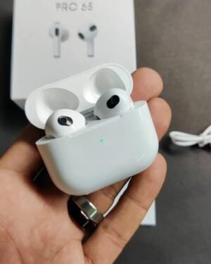 White Bluetooth 5 Airpods Pro 6S with Super Bass & Smart Touch
