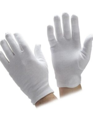 White Cricket Batting Gloves 2 Pcs Cotton Grip