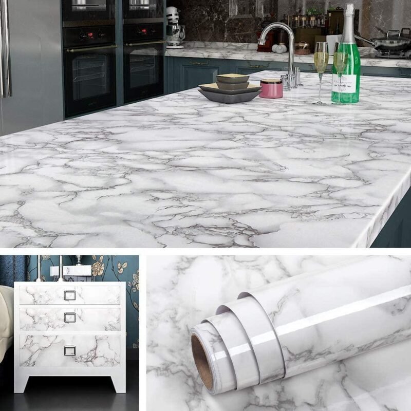 White Marble Vinyl Sheet 200x60cm Self Adhesive White Marble Vinyl Sheet 200x60cm Self Adhesive