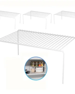 White Stainless Steel Spice Rack for Kitchen Storage