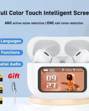 White Touchscreen ANC Earbuds with Fast Charge