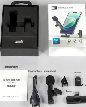 Wireless Microphone for Phone Black