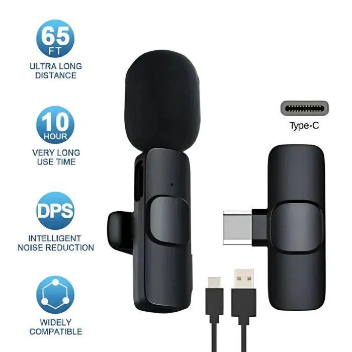 Wireless Type-C Mic for Vlogging & Streaming Wireless Type-C Mic for Vlogging & Streaming