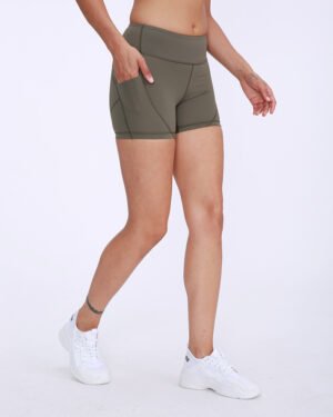 Women High Waist Yoga Shorts Black Tight Sporty Fitness Wear