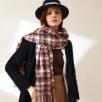 Women Plaid Tassel Scarf Winter Cashmere Warm Stylish