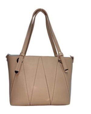 Women PU Leather Shoulder Bag Beige 12x10.5" Waterproof