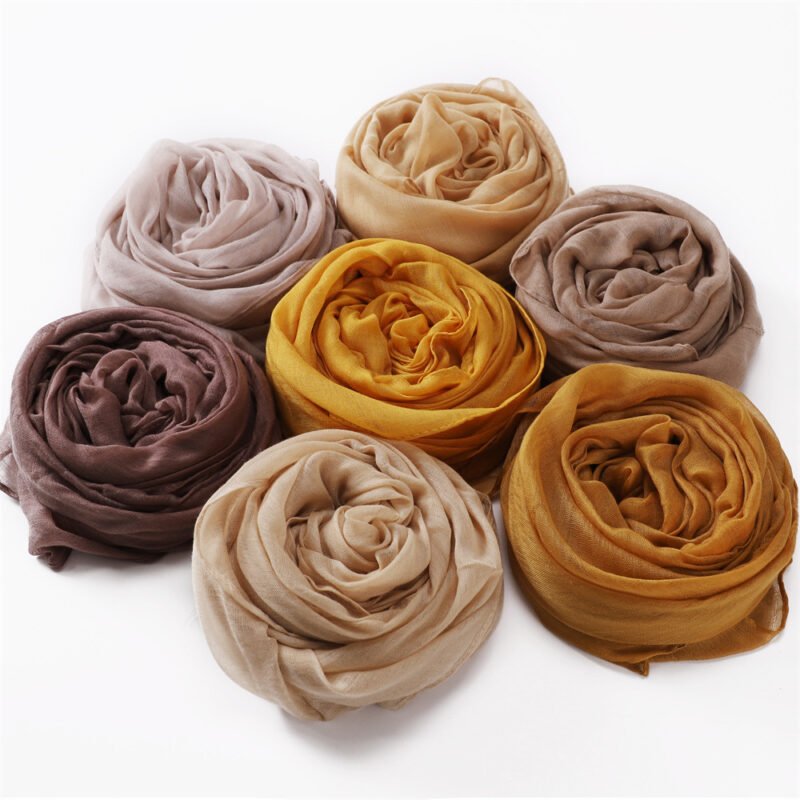 Women Solid Color Voile Scarf Cotton Linen Breathable Hijab Women Solid Color Voile Scarf Cotton Linen Breathable Hijab