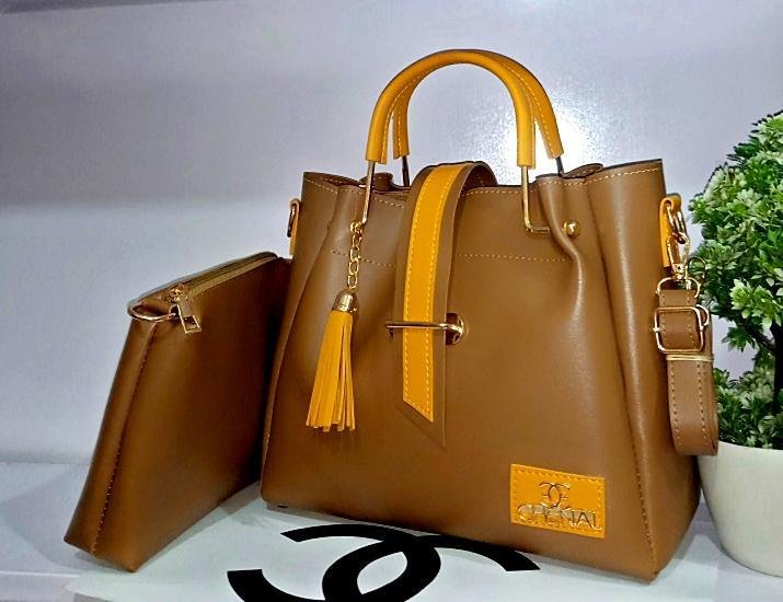 Women's Brown PU Leather Handbag Set with Crossbody Bag Women's Brown PU Leather Handbag Set with Crossbody Bag