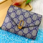 Women's Grey Tri-Fold Wallet with Printed Pattern