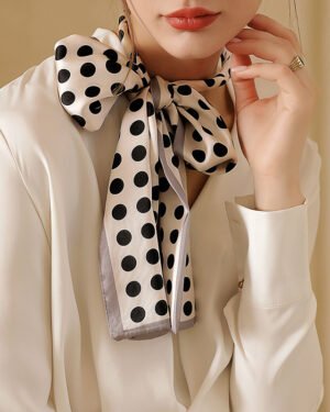 Women's Polka Dot Silk Scarf Spring Stylish Neck Scarf