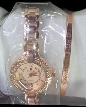 Women's Rose Gold Quartz Watch with Bracelet