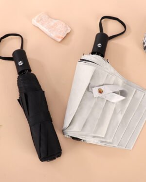 Women's Solid Color Three-Fold Sun & Rain Umbrella