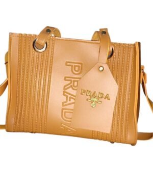 Women's Textured Rexine Handbag Pink Mustard Top Handle 11x10x11