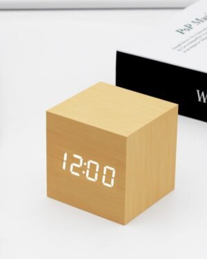 Wooden Digital Alarm Clock with LED Display