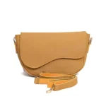 Yellow PU Leather Crossbody Bag for Girls